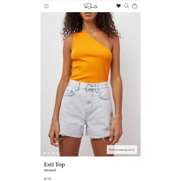 NWT! Rails Esti One Shoulder Top in Marigold - Size XL - Picture 8 of 8